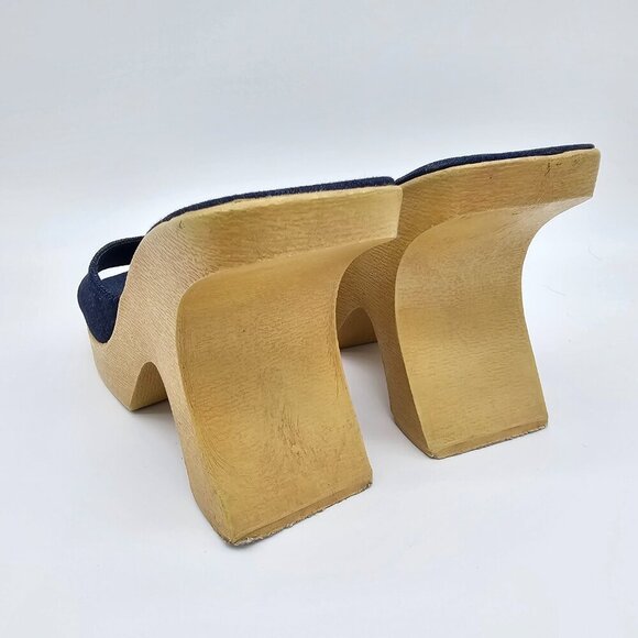 Le Chateau Women's Platform Chunky Heel Jean Slip On, Size 6 - Picture 3 of 14